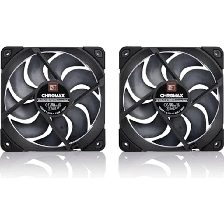 Noctua NF-A12x25 G2 PWM Sx2-PP chromax.black, Doppellüfter-Set für Push-Pull Anwendungen, vollständig schwarz mit Anti-Vibrationsbefestigungen – Bild 3