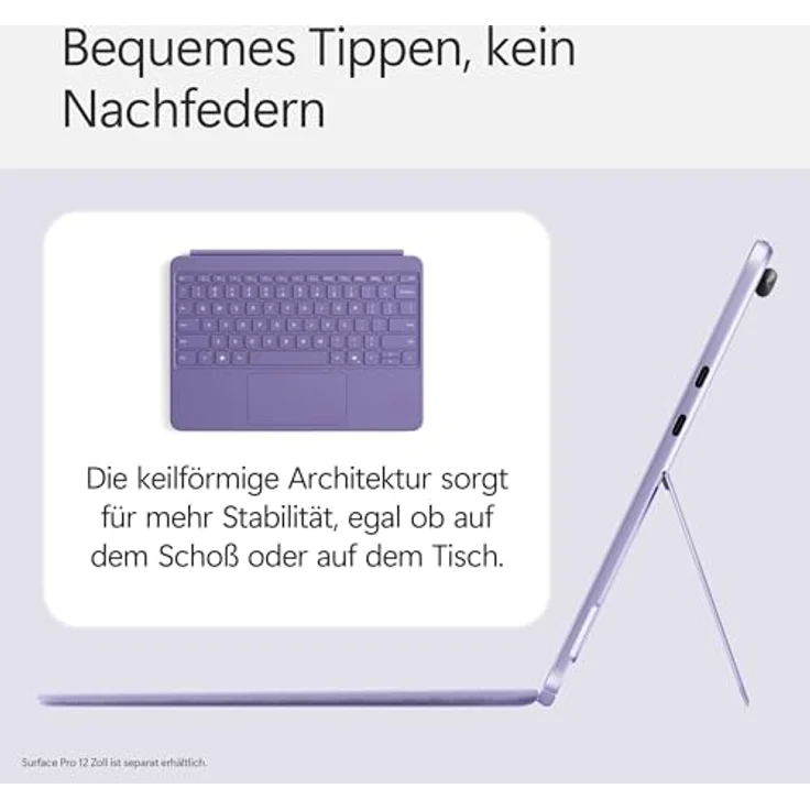 Microsoft Surface Pro 12" Keyboard, kompatibel mit Surface Pro (1. Edition), violett, mit Hintergrundbeleuchtung und schnellem Zugriff auf KI-Funktionen – Bild 2