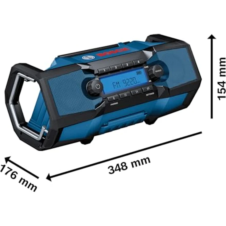 NoName GPB18V-3C (solo Carton), FM-Bluetooth Radio mit USB-C Ladefunktion und IP54 Schutz, kompatibel mit Bosch 18V System – Bild 5