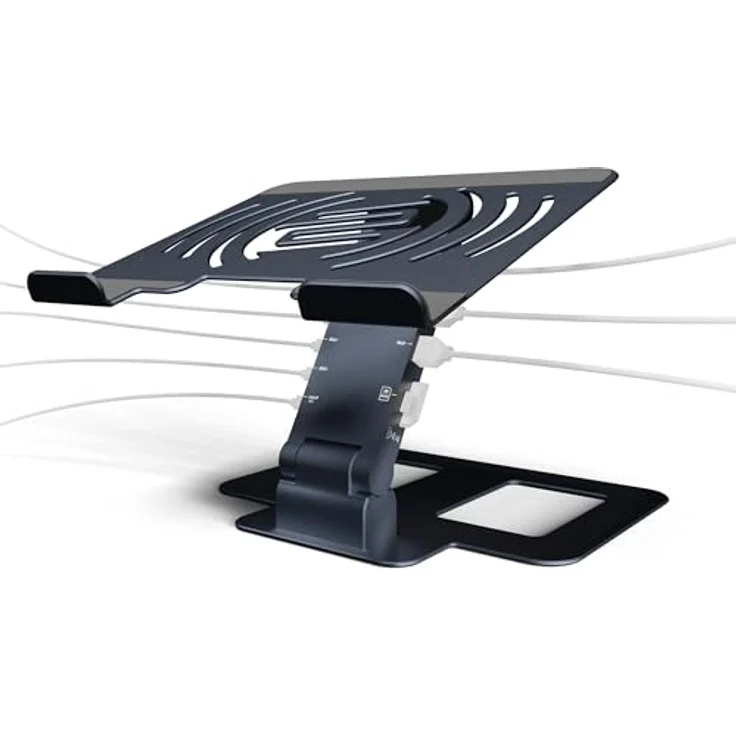 Reloop Stand Hub Pro, Laptop-Ständer und 10-in-1-Multimedia-Hub mit Power Delivery, Aluminium-Design – Bild 1