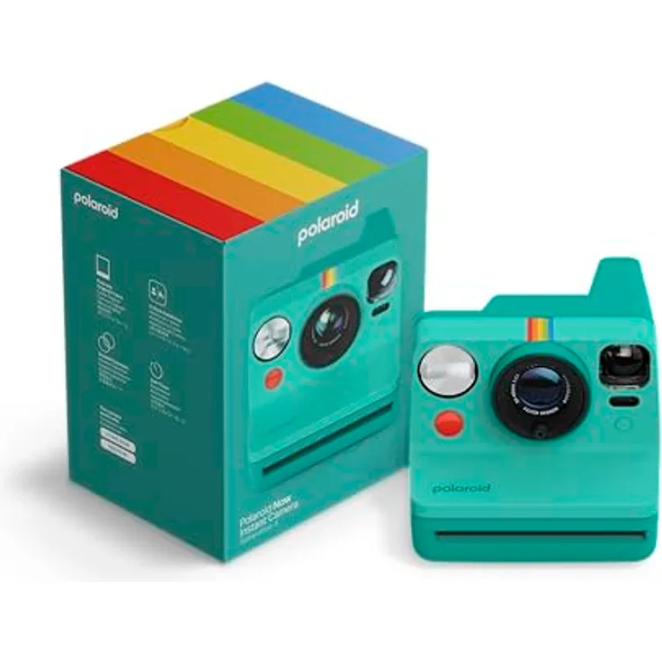 Polaroid Now 3rd Generation I-Type Sofortbildkamera, blaugrün, mit Autofokus, USB-C Akku, ohne Film (9198)
