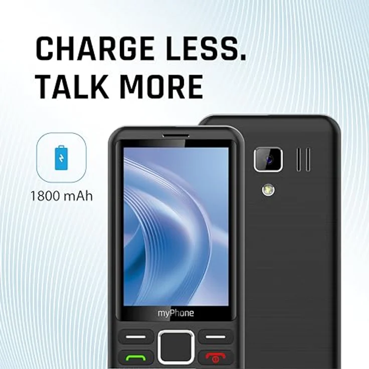 MP myPhone 3510 LTE, Seniorenhandy Dual-SIM 4G mit 3,5" Großtasten-Display, 1800 mAh Akku, FM-Radio, Klarer Sprachansage, 336 Tage Standby, Schwarz – Bild 3