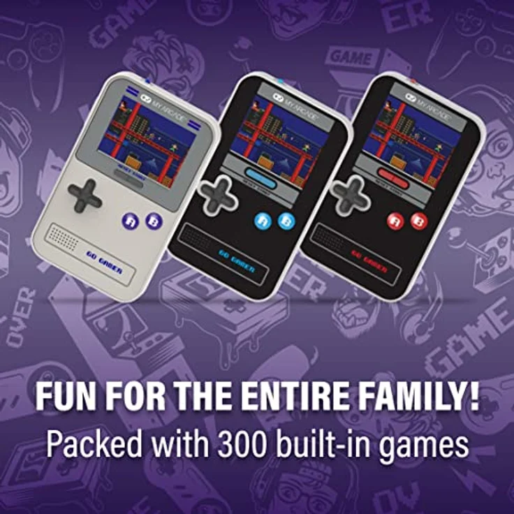 My Arcade GO GAMER CLASSIC, Handheld-Arcade-Konsole mit 300 Spielen, Schwarz/Grün/Rot – Bild 7