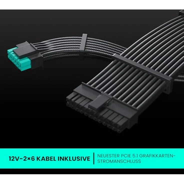 Phanteks AMP GH V2 1000W 80 PLUS Platinum Netzteil, PCIe 5.1, vollmodulares Kabelmanagement, schwarz – Bild 2