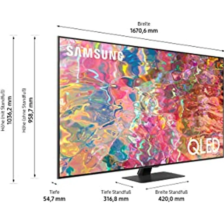 Samsung GQ75Q80BAT 189 cm (75 Zoll) QLED Smart TV (Ultra HD, HDR, Edge LED) Twin-HD-Triple-Tuner (Sat, Antenne, Kabel) Modelljahr 2022 Energieklasse G (DE-Modell) – Bild 4