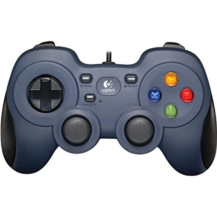 Logitech F310 Gamepad, Controller mit Konsolenartigem Layout, 4 Tasten D-Pad, XInput-DirectInput, Komfortable Griffflächen, 1,8 m Kabel, PC-Steam-AndroidTV - blau-grau – Bild 2