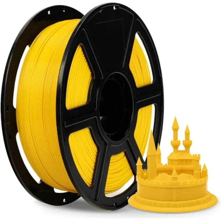 FLASHFORGE ABS PRO 3D-Drucker-Filament, Robuste und Hitzebeständige 1kg Spule (Gelb), Maßgenauigkeit +/- 0,02 mm, Verstopfungsfrei und Langlebig