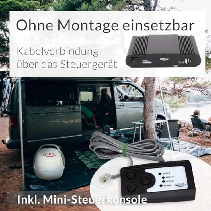 Xoro MPA 38 Vollautomatische Mobile Satelliten-Antenne (Twin-LNB) weiß – Bild 3