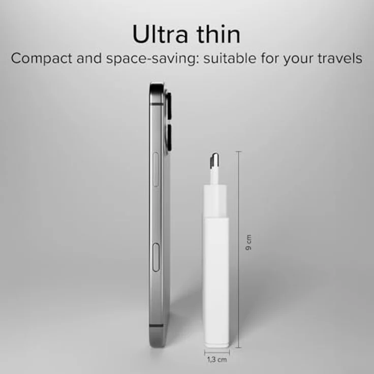 SBS Extra Slim GaN Charger 67W USB-C, kompakt, Power Delivery PD 3.0, Schnellladung für iPhone, Samsung, Tablet, Notebook, weiß – Bild 3