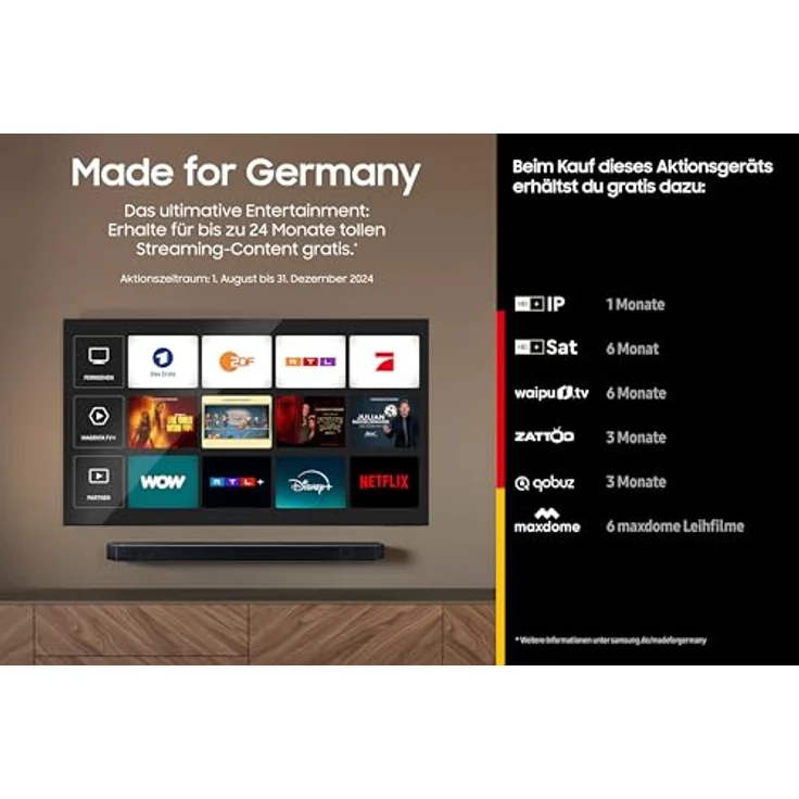 Samsung Crystal UHD 4K DU8079 Fernseher 55 Zoll, Dynamic Crystal Color, 4K Upscaling, AirSlim Design, Smart TV, GU55DU8079UXZG -  Deutsches Modell [2024] – Bild 3