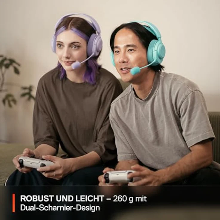 SteelSeries Arctis Nova 3P, Wireless Gaming-Headset mit App-Steuerung, 40 Std. Akku, Neodym-Treiber, 2,4 GHz/Bluetooth, abnehmbares Mikrofon, PS5/PS4/PC/Switch/Mobilgeräte - Lavendel – Bild 5