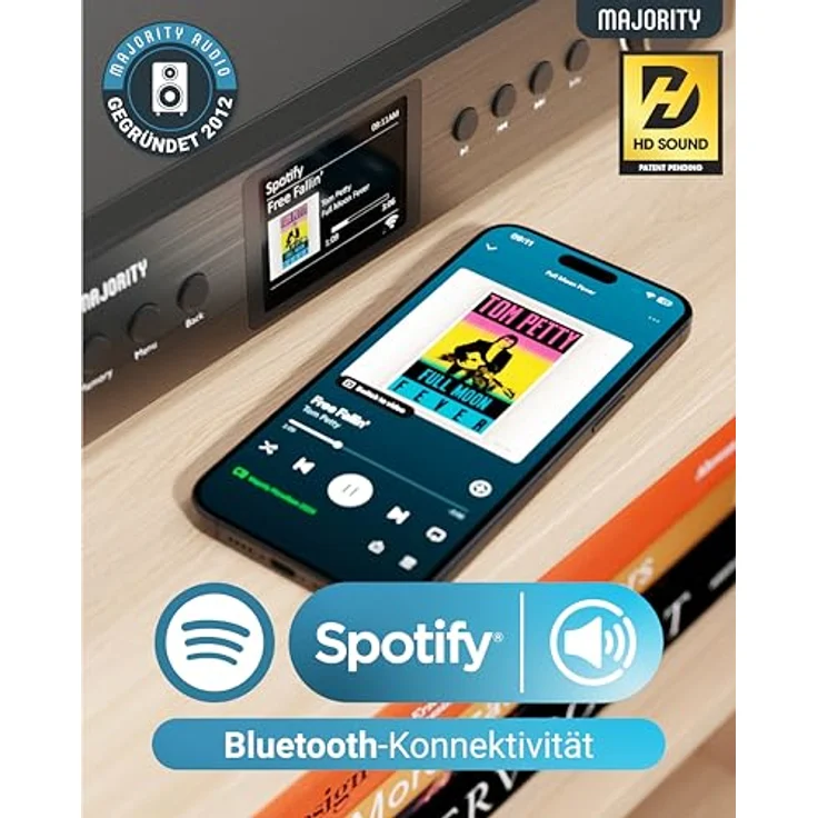 MAJORITY Fitzwilliam, DAB Plus Internetradio WLAN Tuner mit Spotify Connect, Fernbedienung und Farbdisplay, Schwarz – Bild 2