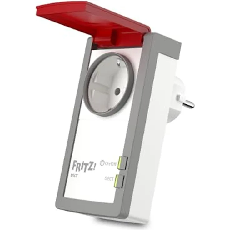 FRITZ! FRITZ!DECT 210, Smart Plug mit IP44-Schutz, Energieverbrauchsüberwachung, max. 3450 W, wetterfest für Innen- und Außenbereich