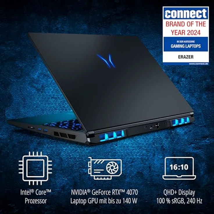 ERAZER Major X20 40,6 cm (16" Zoll 240Hz 100% sRGB) QHD+ Gaming Laptop (Intel Core i9-14900HX, 32GB DDR5 RAM, 2TB PCIe SSD, GeForce RTX 4070 8GB GDDR6, Win 11 Home) – Bild 3