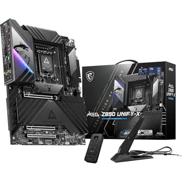 MSI Mainboard MEG Z890 Unify-X, Intel-Prozessor unterstützt, DDR5-Slots bis zu 128GB RAM, Chipsatz Intel Z890 – Bild 1