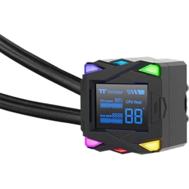 Thermaltake LA360-S ARGB, All-In-One Liquid Cooler mit 2,4-Zoll LCD, RGB-Beleuchtung und 120-mm PWM-Lüftern, Schwarz – Bild 3