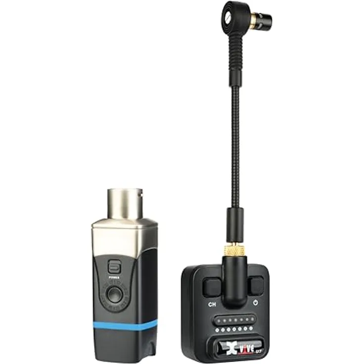 Xvive U7, Wireless System für Saxophone und Trompeten mit abnehmbarem Mikrofon, robustes ABS Gehäuse, inkl. Zubehör
