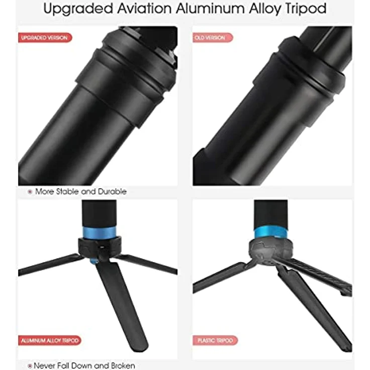 TELESIN GP-MNP-090-S, Selfie Stick / Tripod aus Aluminium für Sportkameras, 20-90 cm einstellbar, 180° drehbar, wasserdicht und korrosionsbeständig – Bild 4