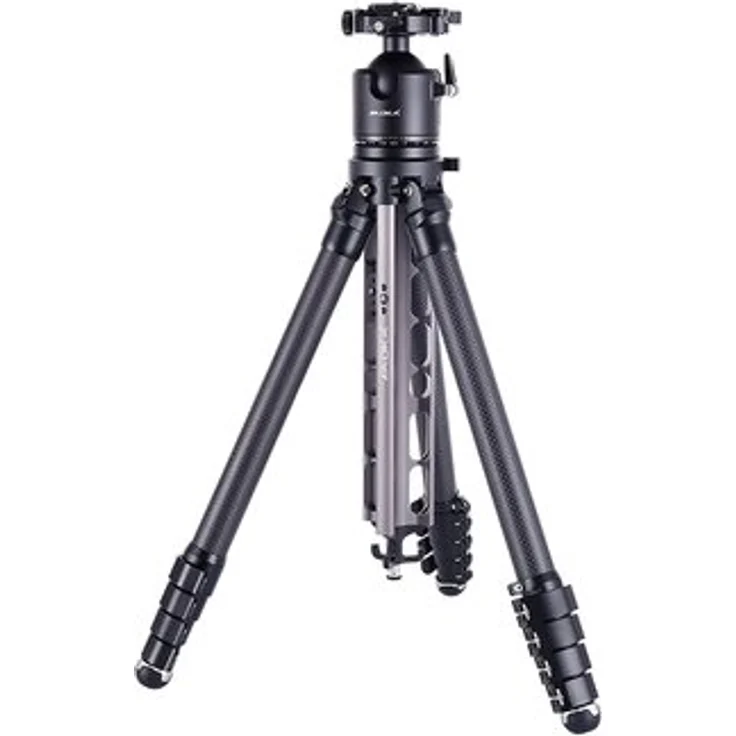 AOKA TS-255C Carbonstativ mit DH-45 Kugelkopf, 5-Segment-Beine, 10-lagige Carbonfaser, grau