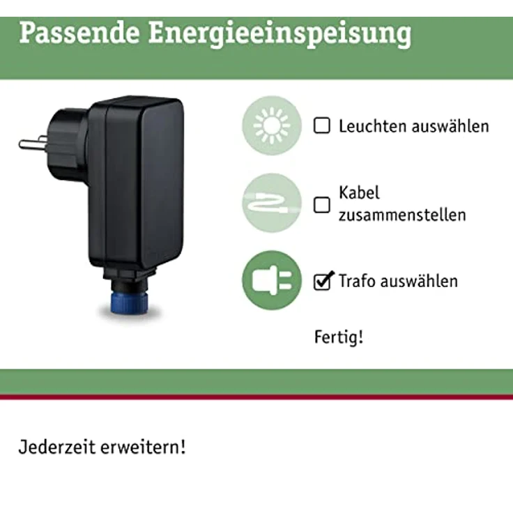 Paulmann 98848 Plug & Shine Power Supply IP44 230/24V DC 21W 98848 Trafo Transformator Aussenleuchten – Bild 2
