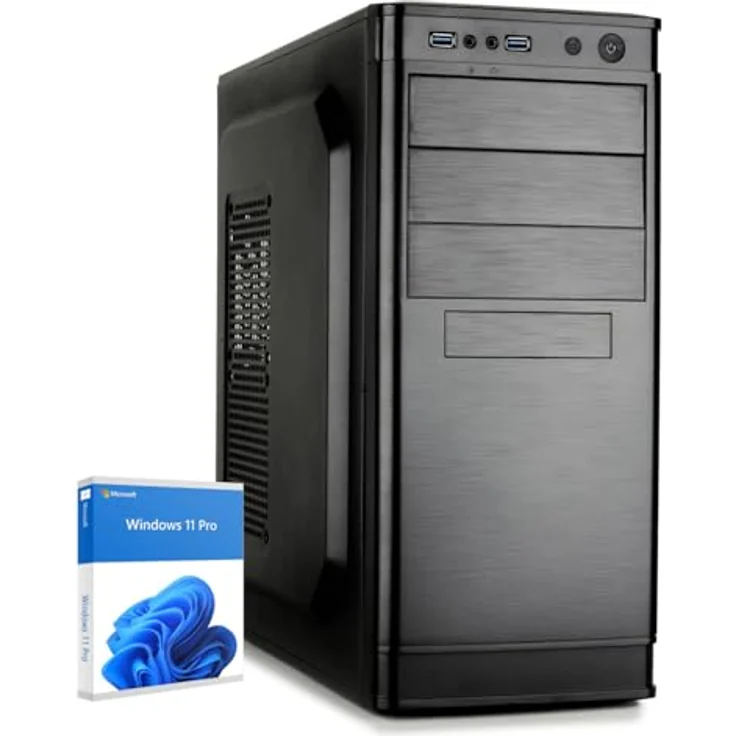 DCL24.DE AMD Multimedia PC Ryzen 9 7900X, 16GB DDR5, 500GB SSD, Radeon Grafik, Windows 11 Pro, Schwarz – Bild 1