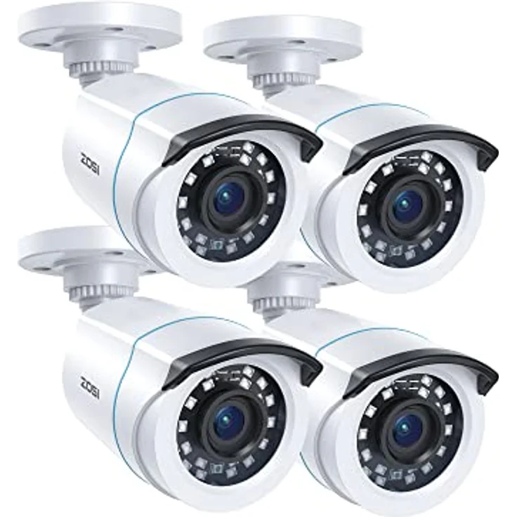 ZOSI 4 Pieces 2MP 1080P Outdoor Video Surveillance Camera Set, Full HD, Weatherproof, Night Vision, for CCTV DVR System – Bild 1