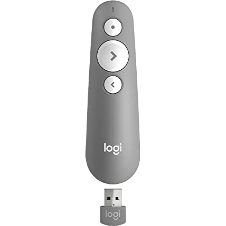 Logitech R500s Presenter mit Laser Klasse 1 für Bluetooth und USB – Universell kompatibel, 20 Meter Reichweite, konfigurierbar, intelligente Batterienutzung mit 12 Monaten Laufzeit – Hellgrau – Bild 1