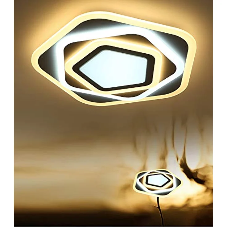 Euroton LED Deckenleuchte 095 mit Fernbedienung Lichtfarbe/Helligkeit einstellbar dimmbar LED Deckenlampe Lampen Beleuchtung LED Lampen (095 ∅50cm 68W), kalt-warm einstellbar, night light Modus – Bild 5