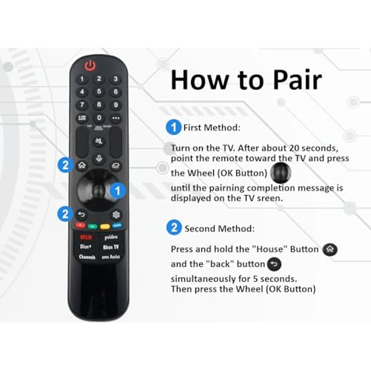 azurano Fernbedienung für LG Universal Magic Remote, AN-MR24GA, AN-MR23GA, AN-MR22GA, AN-MR21GA, sofort einsatzbereit, Voice und Mouse Funktion – Bild 7
