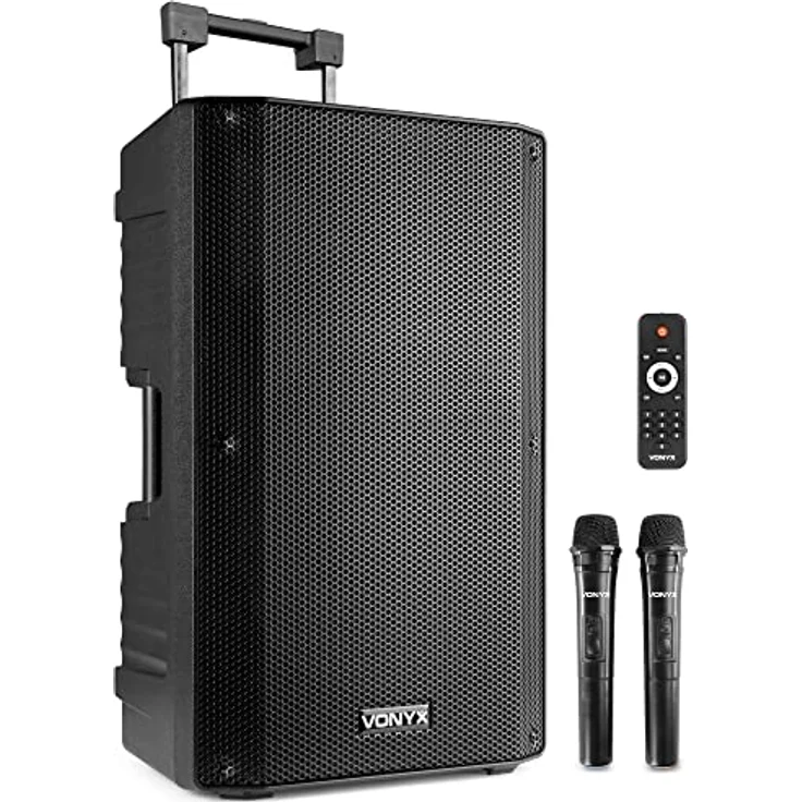 Vonyx VSA500 Tragbares Akku PA-System mit 800 W Leistung, Bluetooth 5.0, 2 UHF-Mikrofonen und 8 Stunden Akkulaufzeit – Bild 1