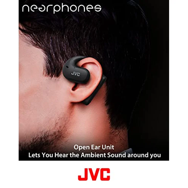 JVC Nearphones HA-NP35T-B, True Wireless Earbuds, Open Ear Design, Noise Cancelling, IPX4, Mikrofon-Muting, 17 Std. Laufzeit, BT 5.1, (Schwarz) – Bild 3