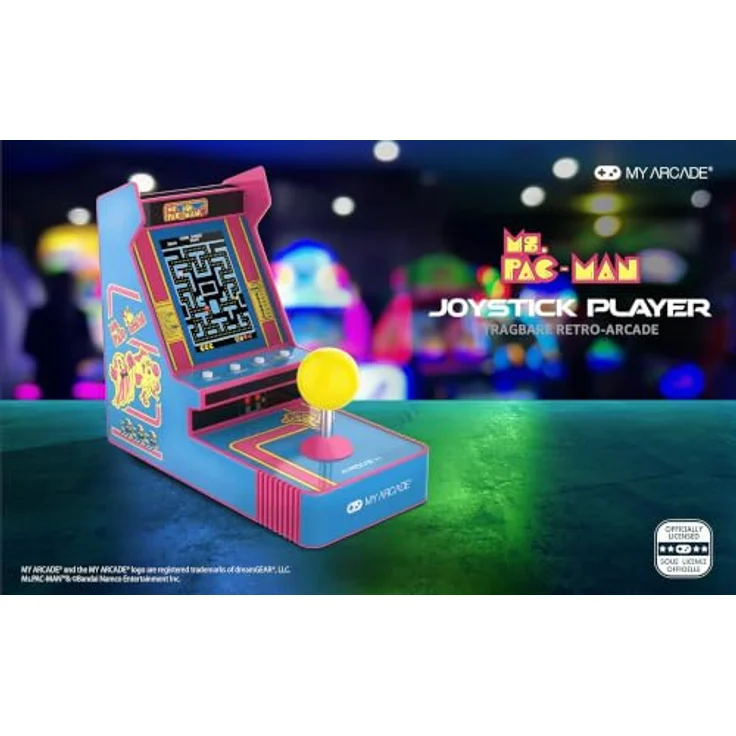 My Arcade JOYSTICK PLAYER 6.8" MS.PAC-MAN Retro Arcade-Konsole mit klassischem Gameplay und dediziertem Joystick – Bild 2