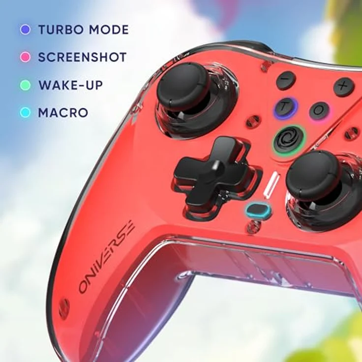Oniverse Oniverse Pack 2 in 1 Switch-Controller + Spiel Marsupilami, kabelloser Controller mit Turbo-Modus, einstellbaren Vibrationen und 6-Achsen-Gyroskop, Astralite (Mira Red/Rot) – Bild 3