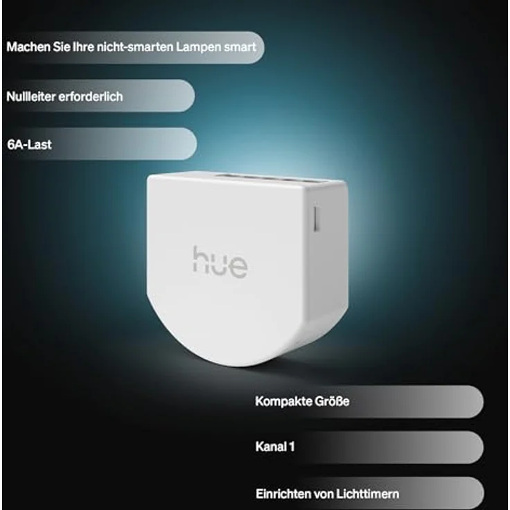 PHILIPS Hue Wandschaltermodul, für nicht smarte dimmbare Lampen, Netzbetrieb, 1 Kanal, Weiß – Bild 2