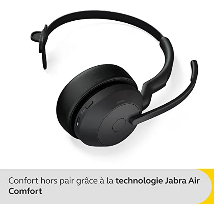 Jabra Evolve2 55 - schnurloses Mono-Headset mit Ladestation und Jabra Air Comfort - Mikrofone mit Geräuschunterdrückung und ANC, für MS Teams zertifiziert, mit anderen Plattformen kompatibel - Schwarz – Bild 3