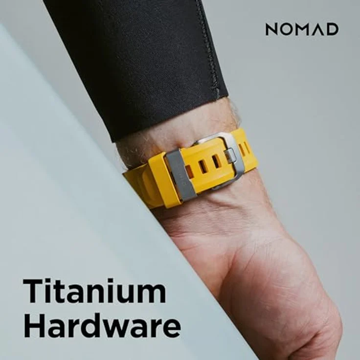 Nomad Smartwatch-Armband Rocky Point Band 42/44/45/49mm Sol Connector, Hochwertiges Uhrenarmband aus FKM in Titan-Look – Bild 5