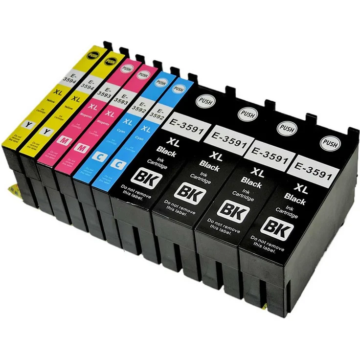 D&C T3596/35XL 10er Tintenpatronen-Set für Epson WorkForce Pro WF-4735 DTWF, 4 Schwarz, 2 Cyan, 2 Magenta, 2 Gelb, hohe Reichweite bis 2600 Seiten