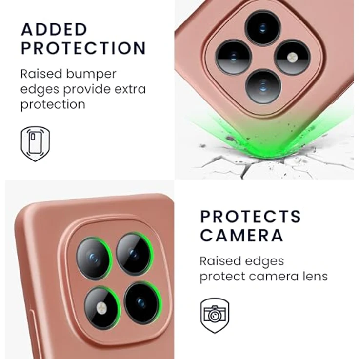 kwmobile Handyhülle für Xiaomi Redmi Note 15 Pro 4G, weiche Silikon Case in Metallic Rosegold, elastisch, rutschfest und robust – Bild 3