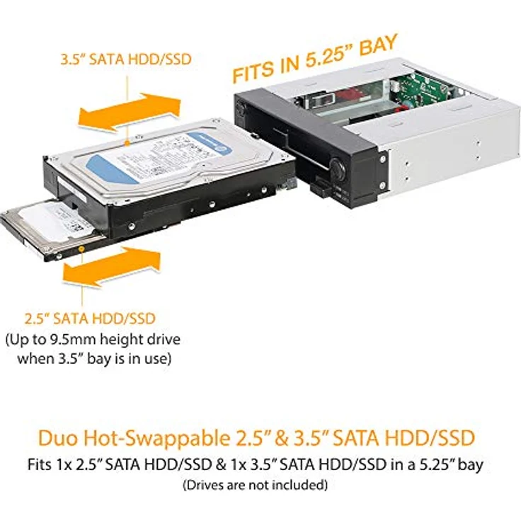 Icy Dock DuoSwap MB971SP-B - SATA Hot Swap Wechselrahmen für 2,5 Zoll (6,4cm) und 3,5 Zoll (8,9cm) SSD-HDD in 1x 5,25 Zoll (13,3cm) - Trägerlos – Bild 6