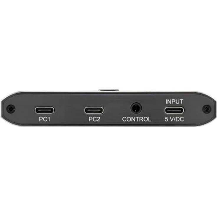 SpeaKa Professional 2 Port USB 3.2 Gen 1-Umschalter (USB 3.0), Aluminiumgehäuse mit 5 Gbit/s Datentransfer, grau – Bild 4