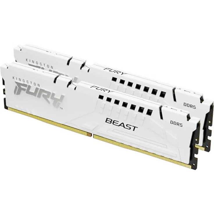 Kingston FURY Beast 32GB 6000MT/s DDR5 CL30 DIMM (Kit mit 2) Weiß Desktop Gaming Speicher - KF560C30BWEK2-32 – Bild 1