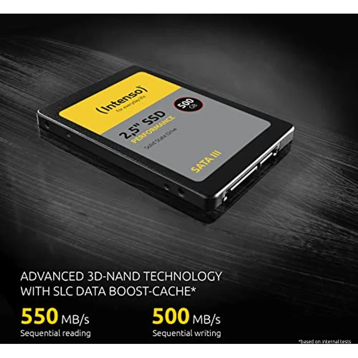 Intenso Interne 2,5" SSD SATA III Performance, 128 GB, 550 MB/Sekunden, Schwarz – Bild 4