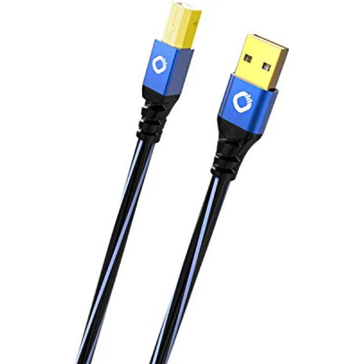 Oehlbach USB Plus B - USB - Druckerkabel Typ A zu Typ B - PVC-Mantel - OFC, blau/schwarz - 1m