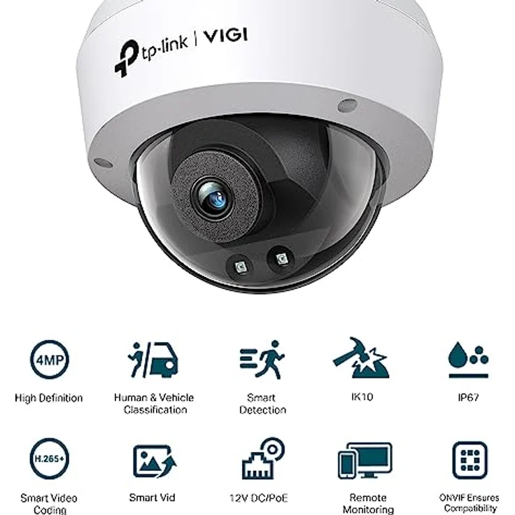 Dahua Überwachungskamera (Videoüberwachungskamera TP-Link C240I (4mm) mit Nachtsicht-Funktion, schwarz – Bild 2