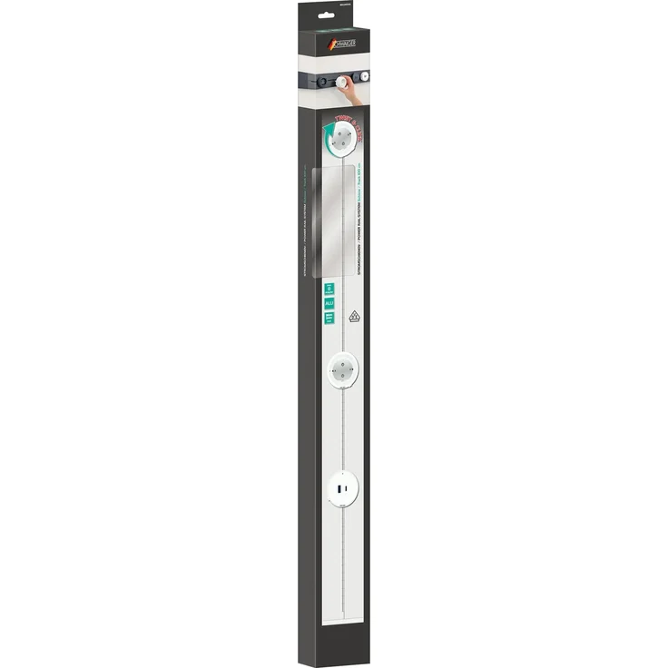 Schwaiger MSLW1000 Stromschiene, modulare Steckdosenleiste, 100 cm, Weiß, VDE-zertifiziert – Bild 1