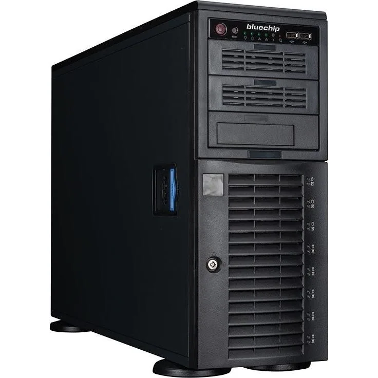 bluechip SERVERline T30341s Silent/Quiet-Server, Tower, AMD EPYC™ 4124P Prozessor bis zu 5.10 GHz, 32 GB DDR5, 2 x 960 GB SSD, TPM-Modul, 2 x Gigabit Ethernet, Schwarz