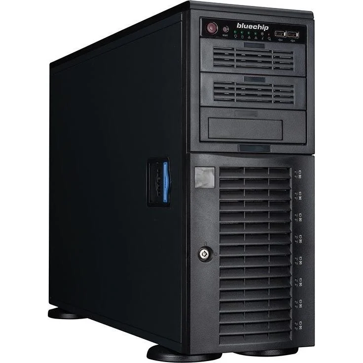 bluechip SERVERline T30341s Silent/Quiet-Server, Tower, AMD EPYC™ 4124P Prozessor bis zu 5.10 GHz, 32 GB DDR5, 2 x 960 GB SSD, TPM-Modul, 2 x Gigabit Ethernet, Schwarz