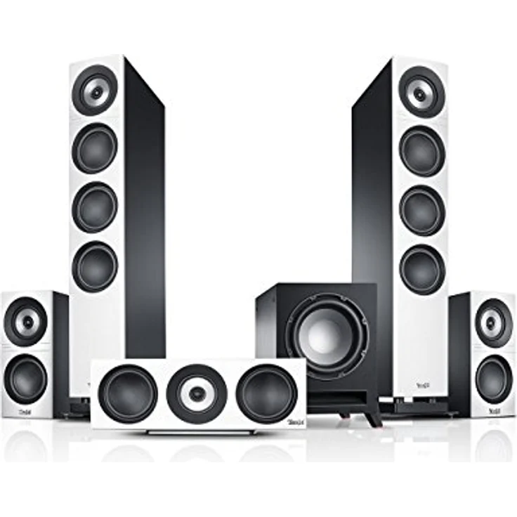 Teufel Definion 3 Surround 5.1-Set - High-End Heimkino Lautsprecher mit Mächtiger Subwoofer, Präziser Wiedergabe, Surround Sound, Musik, Filmton, Kinoatmosphäre - weiß/schwarz – Bild 1