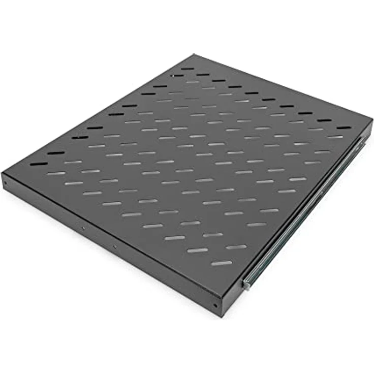 Digitus DN-19 TRAY-2-800SW, Ausziehbarer Fachboden für 19" Netzwerkschränke, RAL 9005 Schwarz, Tragfähigkeit bis 25 kg – Bild 2