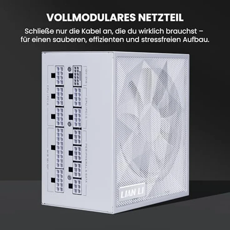 Lian Li SX Series 1.000 Watt 80 PLUS Platinum Netzteil, vollmodular, PCIe 5.1, ATX 3.1, weiß – Bild 2